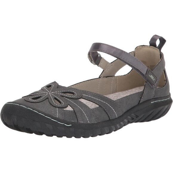 Rugged Women's Magnolia Mary Jane Flats Size 7.5 - Charcoal with Non-Slip Sole